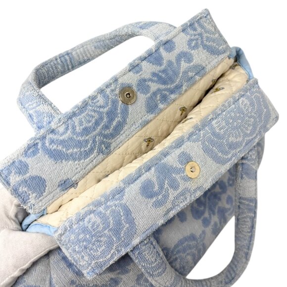 Vivienne Westwood Vintage Orb Logo Terry Cloth Tote Bag Blue Cotton [106235] - Picture 11 of 15